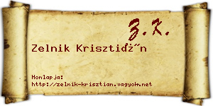 Zelnik Krisztián névjegykártya